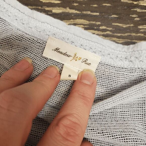 Meadow Rue Blue Lace Button Up Cardigan. Size S. - Picture 3 of 3